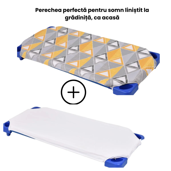 Pachet Cearsaf bumbac model trunghiuri patut stivuibil+ protectie impermeabila [2]