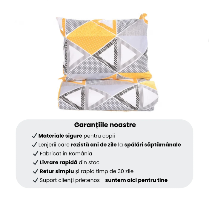 Pachet Cearsaf bumbac model trunghiuri patut stivuibil+ protectie impermeabila [5]