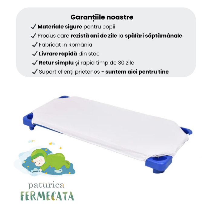 Pachet Cearsaf model bumbac alb patut stivuibil+ protectie impermeabila [4]