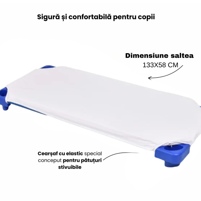 Pachet Set lenjerie 3 piese model dinozauri patut stivuibil + saltea patut stivuibil + protectie impermeabila [3]