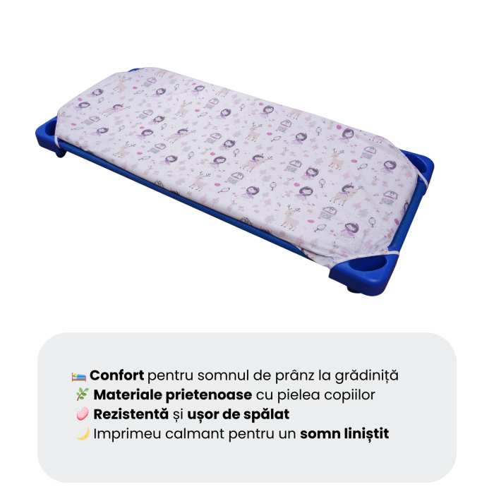 Pachet Set lenjerie 3 piese model fetite patut stivuibil + saltea patut stivuibil + protectie impermeabila [4]