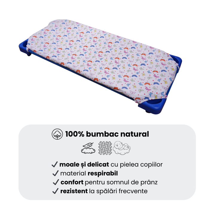Pachet Set lenjerie 3 piese model fluturasi patut stivuibil + saltea patut stivuibil + protectie impermeabila [6]