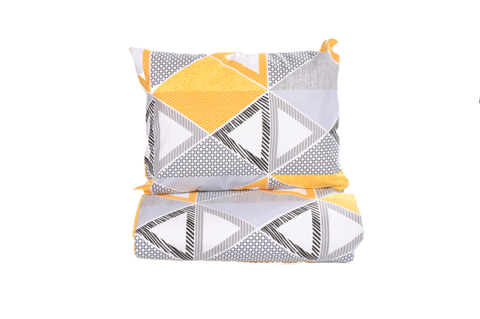 Pachet Set lenjerie 3 piese model forme geometrice patut stivuibil + saltea patut stivuibil + protectie impermeabila [3]