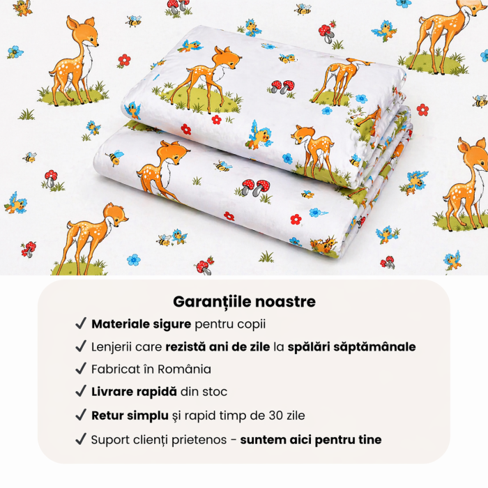 Pachet Set lenjerie 3 piese patut incastrabil caprioare + protectie impermeabilă [3]