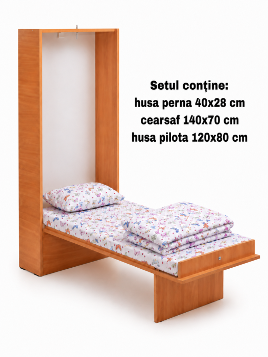 Pachet Set lenjerie 3 piese patut incastrabil fluturasi + protectie impermeabila [2]