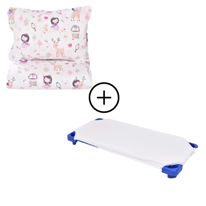 Pachet Set lenjerie 3 piese patut stivuibil model fetite + protectie impermeabila - Paturica fermecata [2]