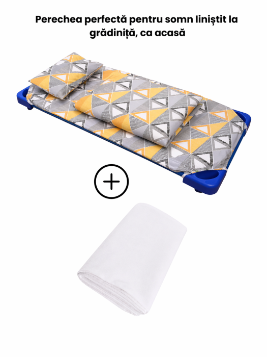 Pachet Set lenjerie 3 piese patut stivuibil model forme geometrice + protectie impermeabila - Paturica fermecata [3]