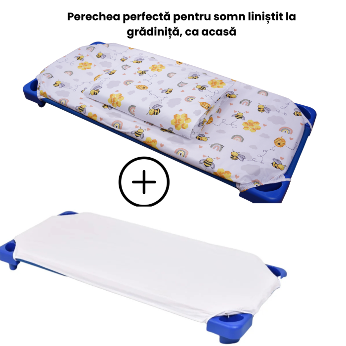 Pachet Set lenjerie 5 piese model albinute patut stivuibil  + saltea patut stivuibil - Paturica fermecata [3]
