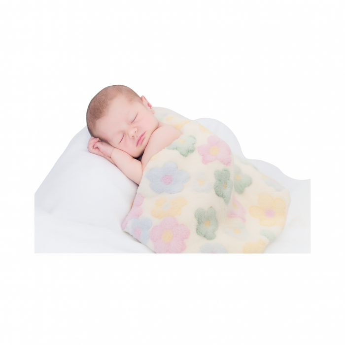 Paturica Cocolino Fleece Bebe 80x80 cm – Model Floricele, Moale si Calduroasa [2]