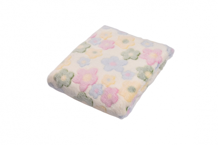 Paturica Cocolino Fleece Bebe 80x80 cm – Model Floricele, Moale si Calduroasa [3]