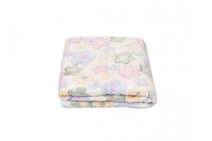Paturica Cocolino Fleece Bebe 80x80 cm – Model Floricele, Moale si Calduroasa [4]
