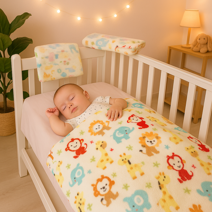 Paturica Bebe 90x70 cm – Model Animalute, Moale si Calduroasa, cu Doua Fete [6]