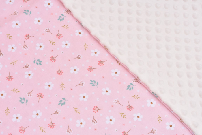 Paturica model Floricele mici si plus minky crem 80x100 cm [2]