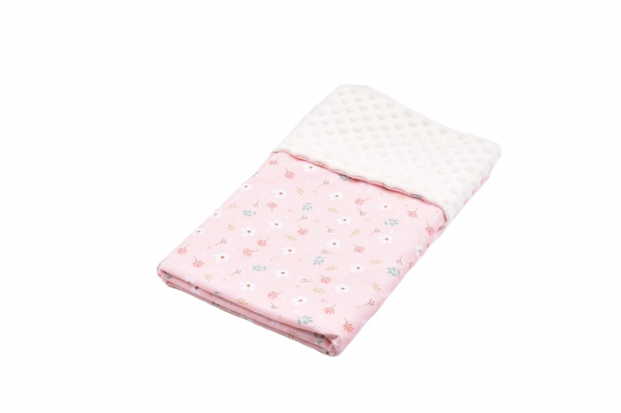 Paturica model Floricele mici si plus minky crem 80x100 cm [3]