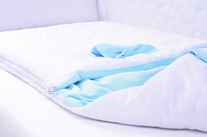 Paturica fermecata- saculet de dormit gros Velvet alb bleu [3]