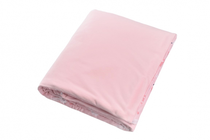 Paturica soft minky cu bumbac model iepurasi balerine [3]