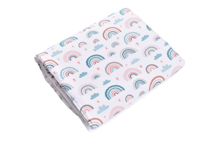 Paturica soft minky alb cu bumbac model curcubee [5]