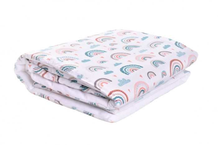 Paturica soft minky alb cu bumbac model curcubee [2]