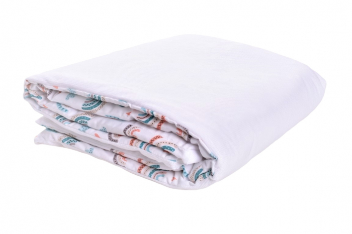 Paturica soft minky alb cu bumbac model curcubee [3]