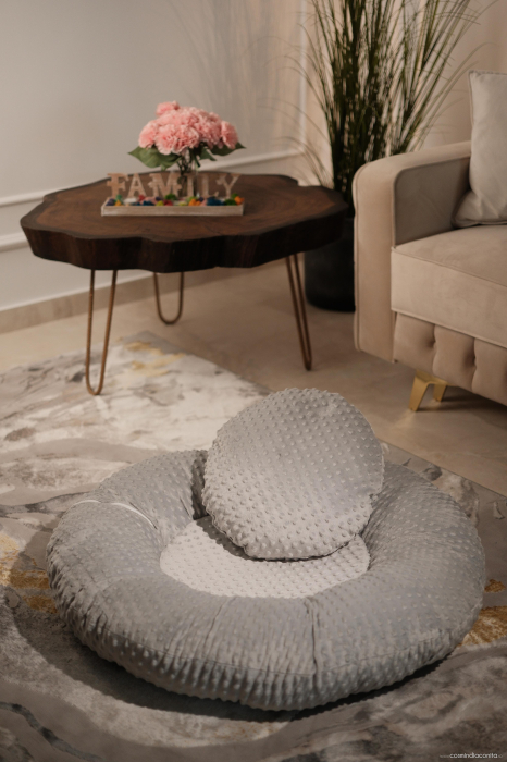 Pernă culcuș din Minky Premium Rotund, pentru căței și pisici, talie medie și mică, cu pernă detașabilă, prevăzută cu fermoar 85x85 [3]