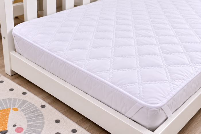 Protectie impermeabila matlasata pat 90x200 cm, culoare alb [2]