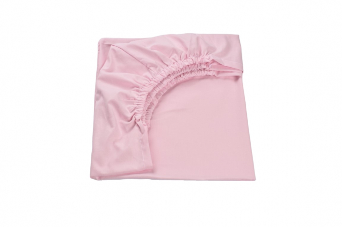 Set 2 cearsafuri bumbac 100% alb/roz+ protectie impermeabila patut 120x60 cm [3]