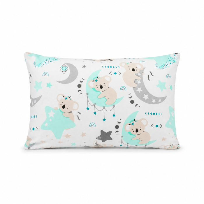 Set 3 huse pernuță 40x28 cm, bumbac 100%, grădiniță sau creșă, copii–Model Koala, Steluțe Bleu & Ursuleț în Balon [2]