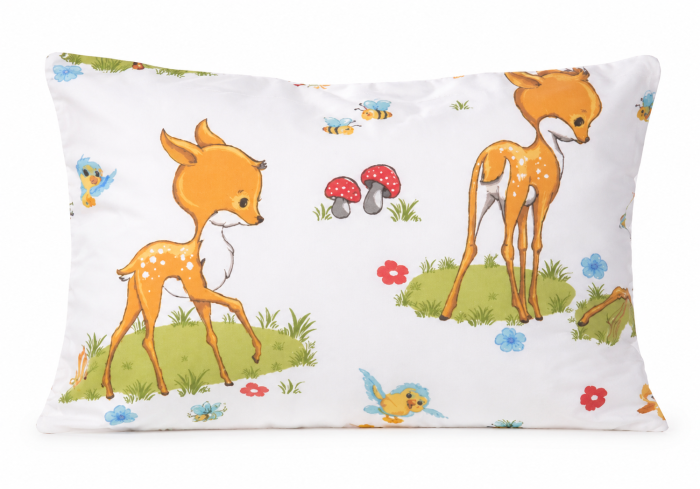 Set 3 huse pernuță 40x28 cm, bumbac 100%, grădiniță sau creșă, copii–Model Rățuște, Căprioare și Albinuțe-buburuze [4]