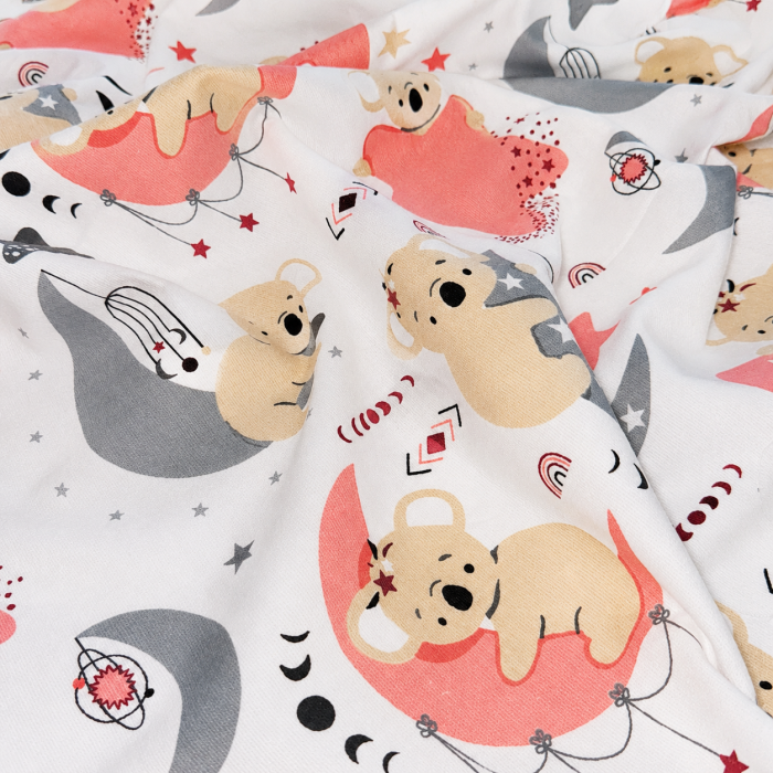 Set 3 scutece finet model Ursuleț Koala si alb, bumbac 100%, 80x80 cm [2]