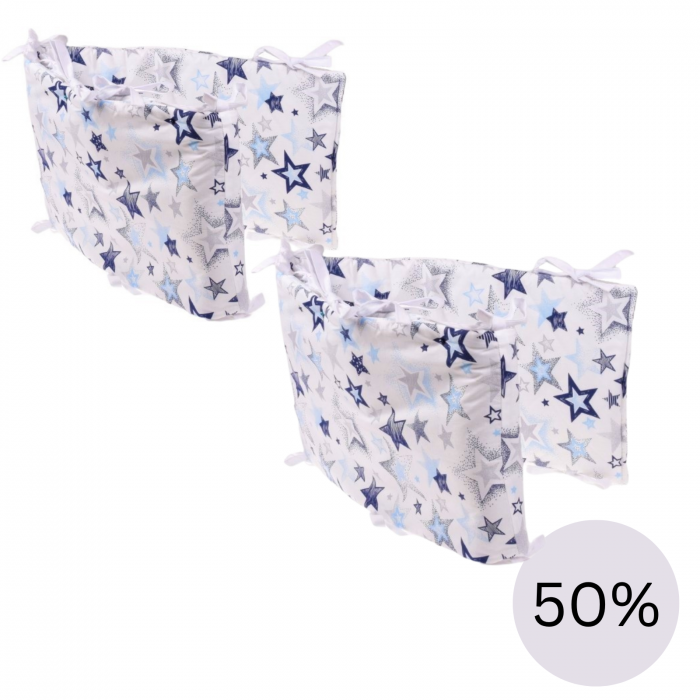 Set complet 2 aparatori bumbac model stelute patut 120x60 cm [1]