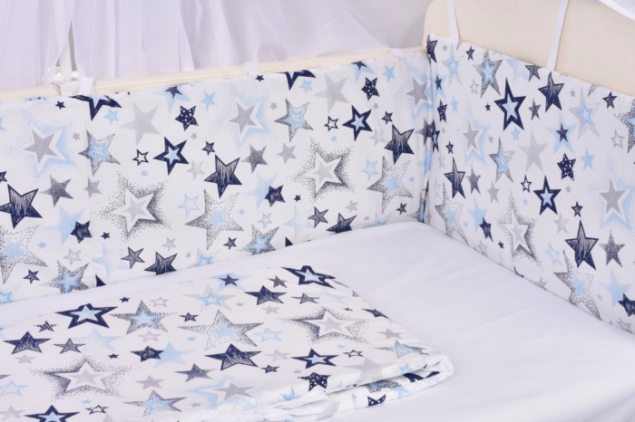 Set complet 2 aparatori bumbac model stelute patut 120x60 cm [5]