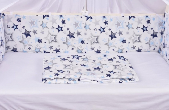 Set complet 2 aparatori bumbac model stelute patut 120x60 cm [2]