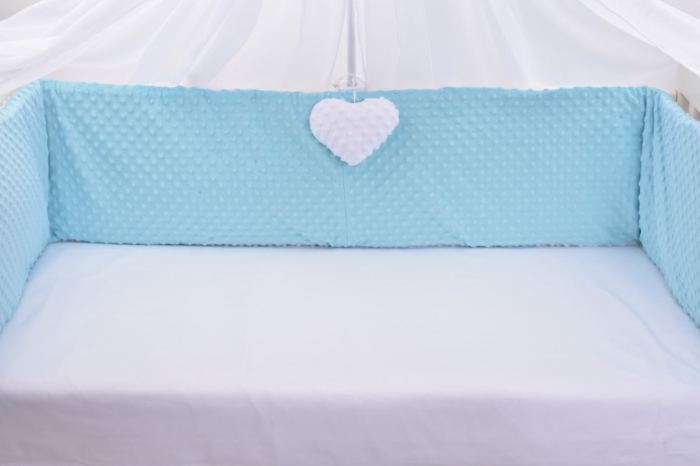 Set complet aparatori groase clasic minky alb/bleu 360 cm [2]