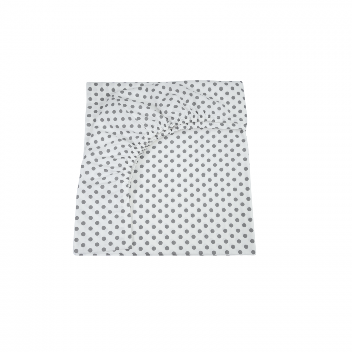 Set complet Lenjerie 5 piese patut incastrabil rabatabil bumbac 100% model bulinute gri [2]