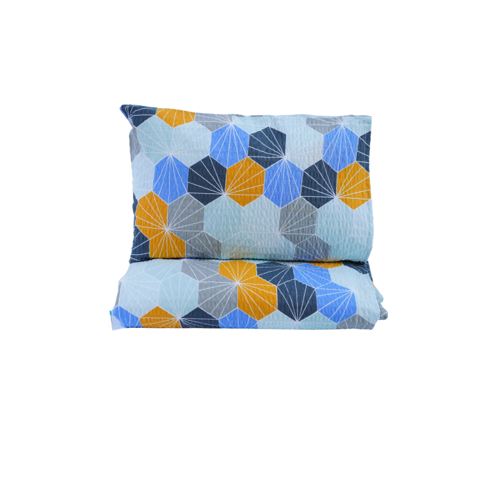 Set complet Lenjerie 5 piese patut stivuibil bumbac 100%  creponat model hexa - editie limitata [1]