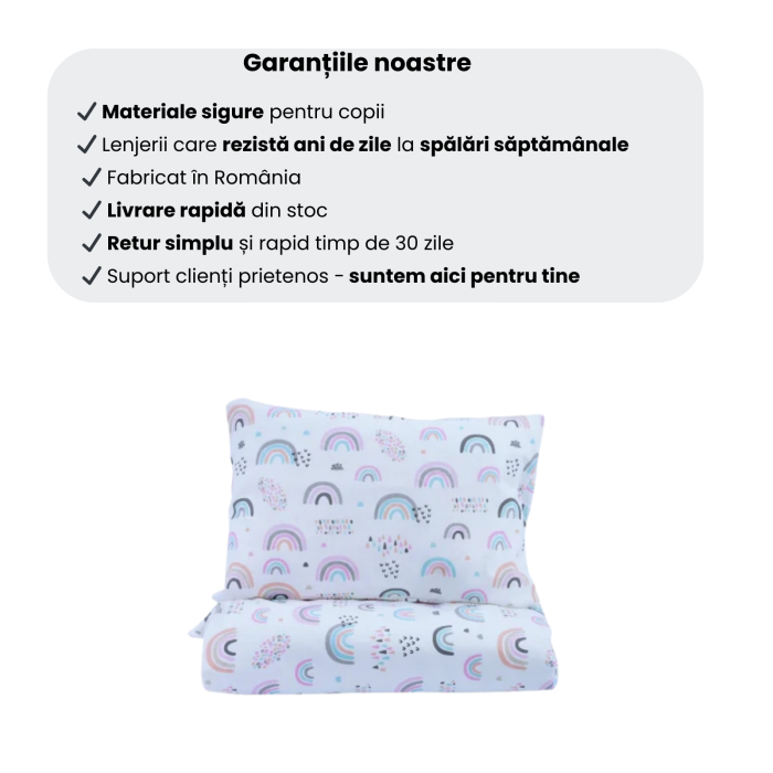 Set complet Lenjerie 5 piese patut stivuibil bumbac 100%  model curcubee roz [4]