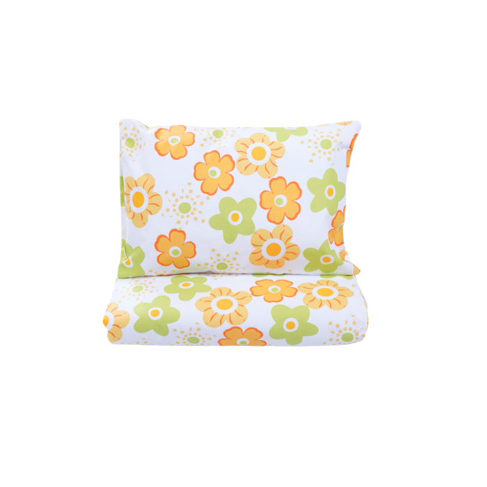 Set complet Lenjerie 5 piese patut stivuibil bumbac 100%  model floricele [1]