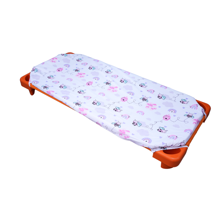 Set complet Lenjerie 5 piese patut stivuibil bumbac 100%  model albinute roz [2]
