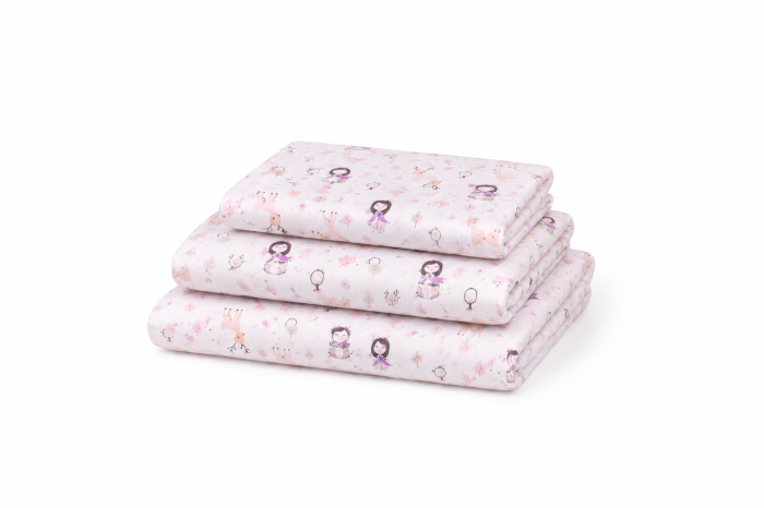 Set complet lenjerie 5 piese pentru patut incastrabil gradinita model fetite [3]