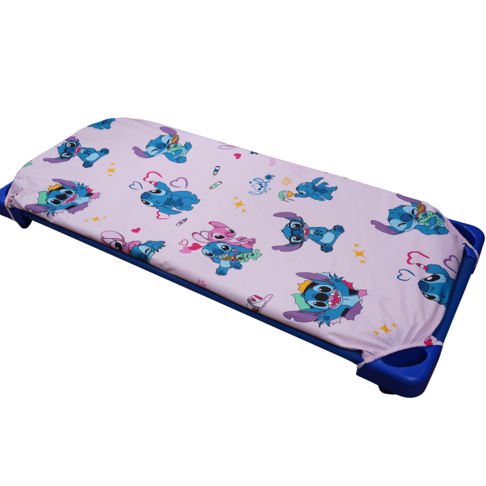 Set lenjerie 3 piese bumbac 100%, pentru pătuț stivuibil grădiniță, model Lilo&Stitch-ediție limitată [3]