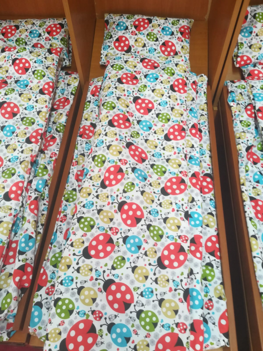 Set lenjerie 3 piese pentru patut  incastrabil gradinita model buburuze [5]