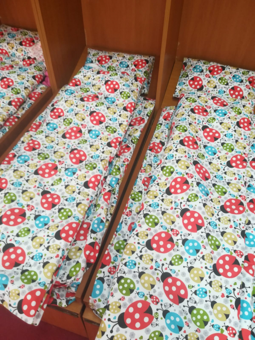 Set lenjerie 3 piese pentru patut  incastrabil gradinita model buburuze [4]