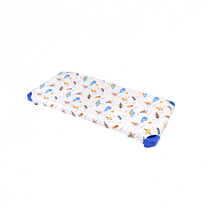 Set lenjerie 3 piese patut stivuibil gradinita, model comete si rachete [3]