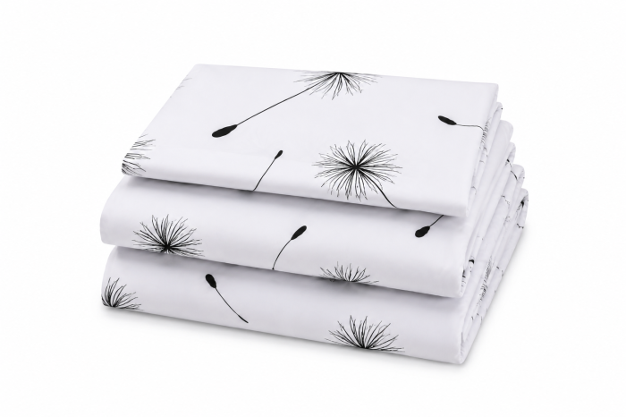 Set lenjerie 3 piese pentru patut stivuibil gradinita model papadii monocrom [3]