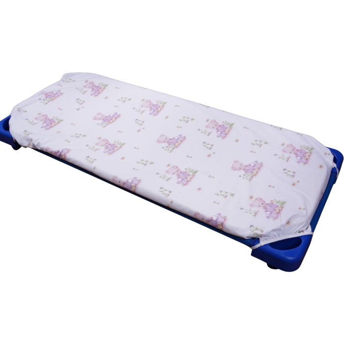 Set lenjerie 5 piese bumbac 100%, pentru pătuț stivuibil grădiniță, model ursuleți cu stropitoare [3]