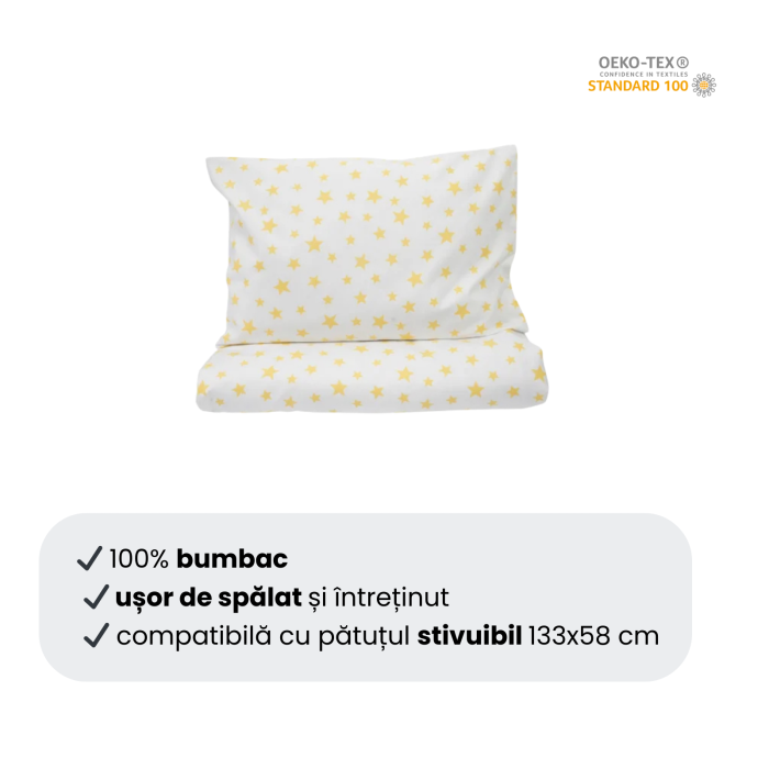 Lenjerie 5 piese patut stivuibil model stelute galbene [4]