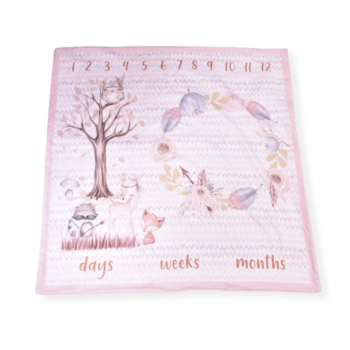 Set Paturica aniversara milestone si accesorii model Animalute 120x120 cm [4]