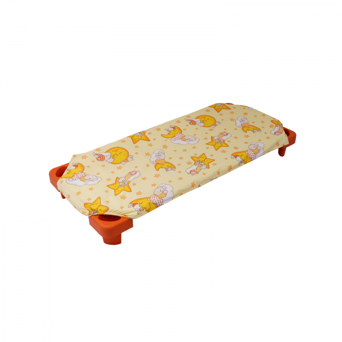 Set universal lenjerie 2 piese bumbac 100% standard, model ursuleti pe fond galben [2]
