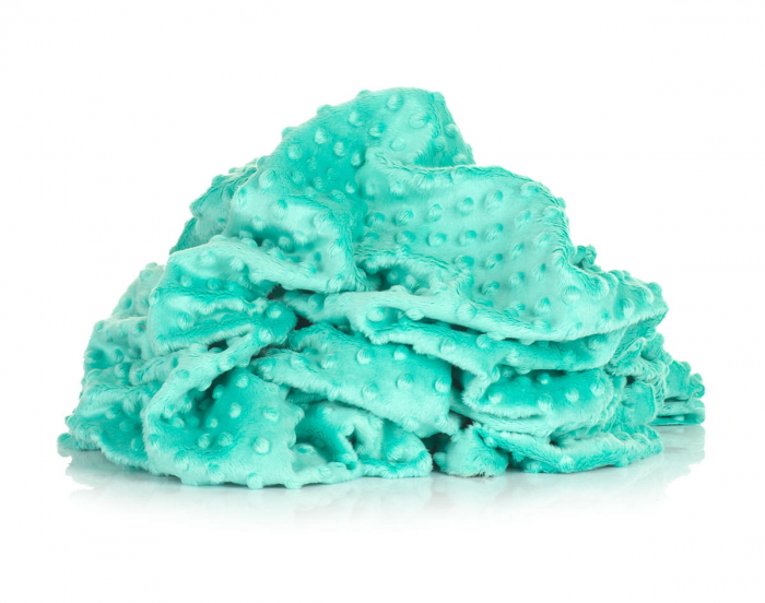 Set saculet si prosopel gradinita model caprioare si plus minky turquoise [3]