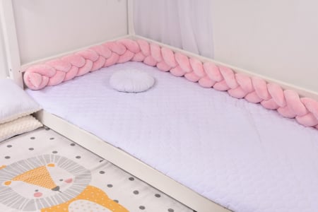 Aparatoare impletita plus minky neted, roz pal, 360 cm [1]